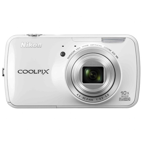 Nikon S800c 16 MP Digital Camera with 10x Optical Zoom - White - Factory Refurbished