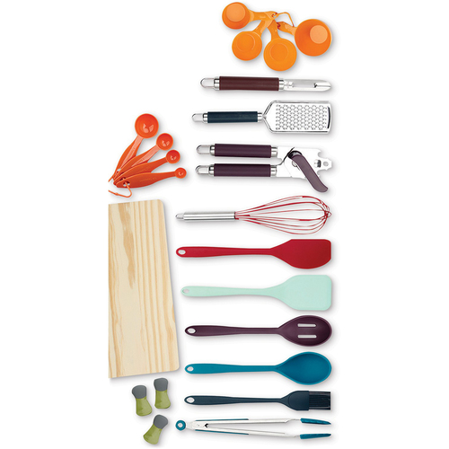 22 Piece Kitchen Gadget Set with Tongs, Whisk, Measuring Spoons, Cups, and More