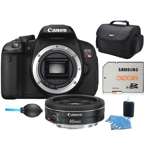 Canon EOS Digital Rebel T5i 18MP SLR Camera w/ 40mm STM Lens and 32GB Memory Bundle