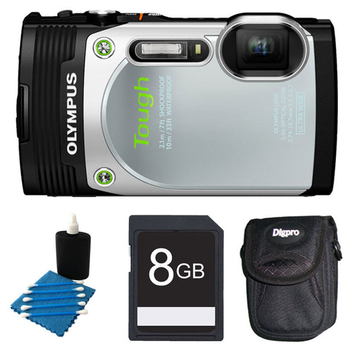 Olympus TG-850 16MP Waterproof Shockproof Freezeproof Digital Camera Silver Kit