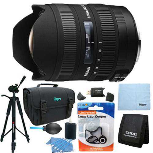 Sigma 8-16mm f/4.5-5.6 DC HSM FLD AF Zoom Lens for Canon DSLR Camera Lens Kit Bundle