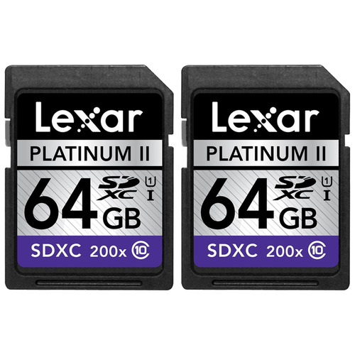 Lexar 64GB Platinum II Class 10 SDXC Memory Card 2-Pack - 128GB Total
