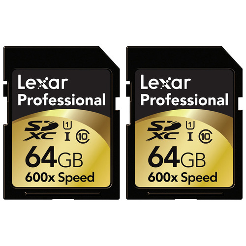 Lexar 64GB Professional 600x SDXC UHS-I Class 10 Memory Card 2-Pack