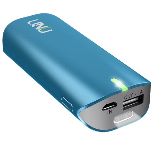 uNu Enerpak Tube 5000mAh USB External Battery Pack Blue