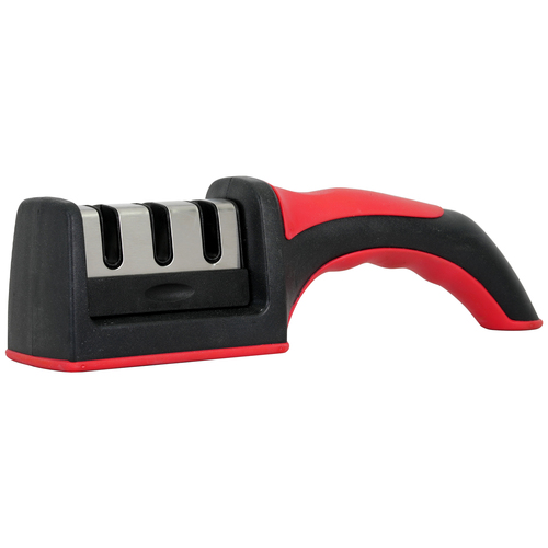 3 Slot Manual Knife Sharpener, Rubberized Bottom for Secure Countertop Use