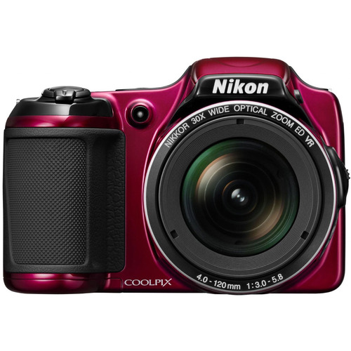 Nikon COOLPIX L820 16 MP 1080p 30x Zoom Red Digital Camera - Factory Refurbished