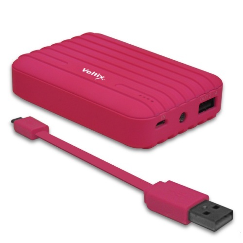 Voltix 8,500mAh Rubberized Portable Power Battery Bank in Pink