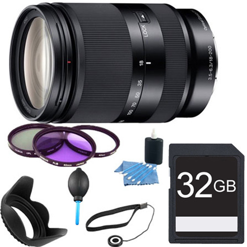 Sony SEL18200LE  Zoom E-Mount lens - 18mm- 200 mm - f/3.5-5.6 OSS Essentials Bundle