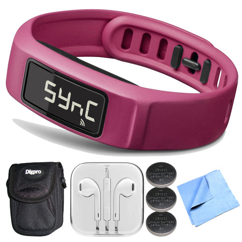 Garmin Vivofit 2 Bluetooth Fitness Band (Pink)(010-01503-03) Bundle
