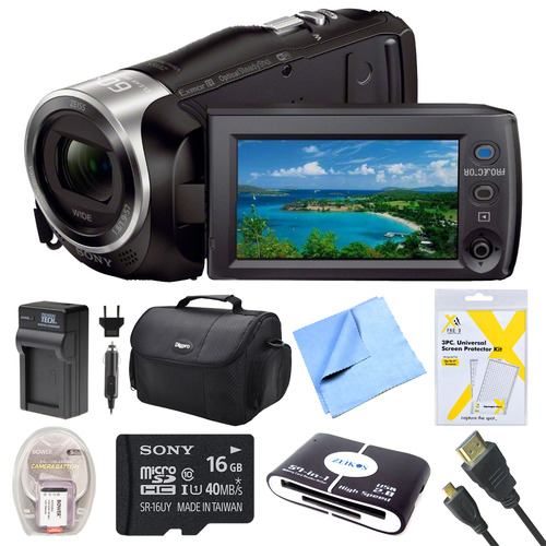 Sony HDR-PJ440 Full HD 60p Camcorder w/ Built-In Projector Bundle