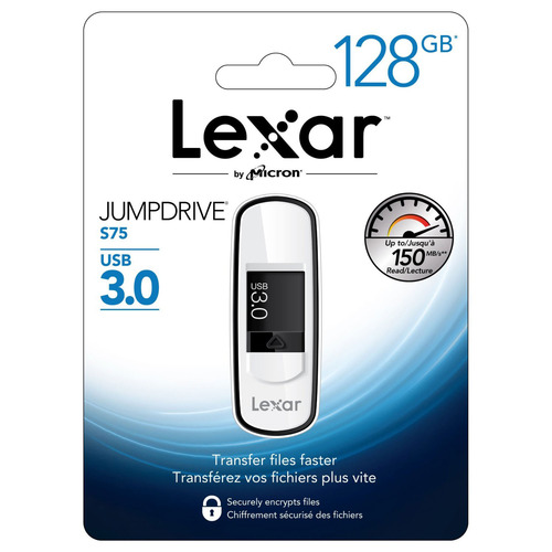 Lexar 128GB JumpDrive S75 USB 3.0 Flash Drive (LJDS75-128ABNL)