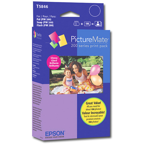 Epson T5846 PictureMate 200 Series Print Pack (Glossy 4x6 150 Sheets)