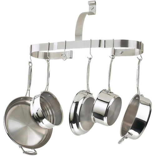 Wall Mounted Oval Cookware Rack - Stainless Steel (CROW-25B)
