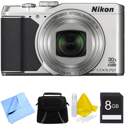 Nikon COOLPIX S9900 16MP HD 1080p 30x Opt Zoom Digital Camera - Silver Bundle