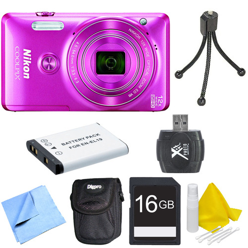 Nikon COOLPIX S6900 16MP Full HD 1080p Digital Camera - Pink Deluxe Bundle