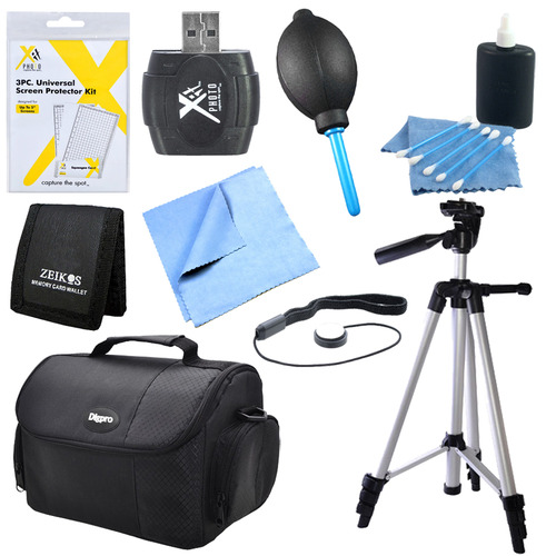Special 9 Piece Accessory Kit for SLR Cameras with Tripod, Camera Bag and More