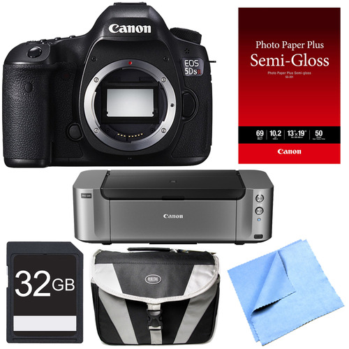 Canon EOS 5DS R 50.6MP Digital SLR Camera (Body Only) Printer Bundle