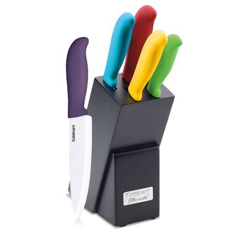 Cuisinart 6-Piece Ceramic Cutlery Knife Block Set, Multicolored - C59CE-C6P