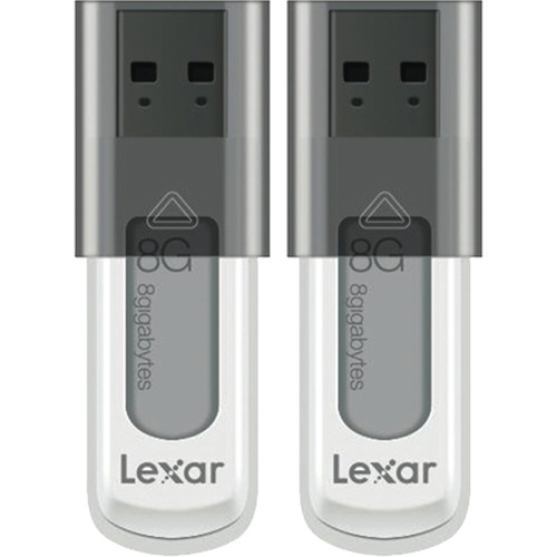 Lexar 8 GB JumpDrive High Speed USB Flash Drive (Black) 2-Pack (16 GB Total)