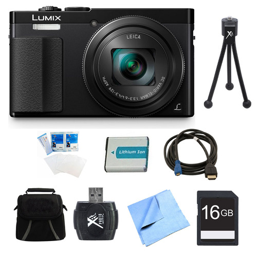 Panasonic LUMIX ZS50 30X Travel Zoom Black Digital Camera 16GB Bundle
