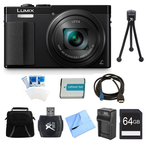 Panasonic LUMIX ZS50 30X Travel Zoom Black Digital Camera 64GB Bundle
