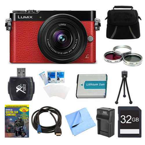 Panasonic LUMIX GM5 DSLM Red Camera Plus 12-32mm Lens 32GB Bundle