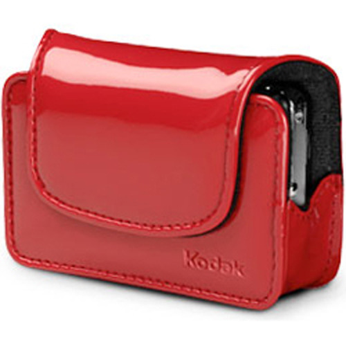 Chic Patent Leatherette Camera Case - Red