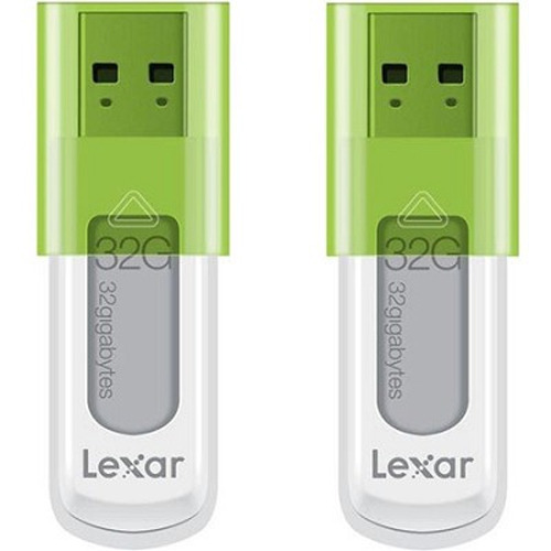 Lexar 32 GB JumpDrive High Speed USB Flash Drive (Green) 2-Pack (64 GB Total)