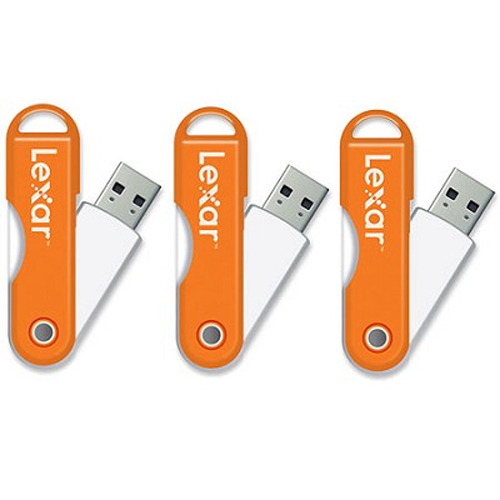 Lexar JumpDrive TwistTurn 16GB High Speed USB Flash Drive (Orange) 3-Pack (48GB Total)