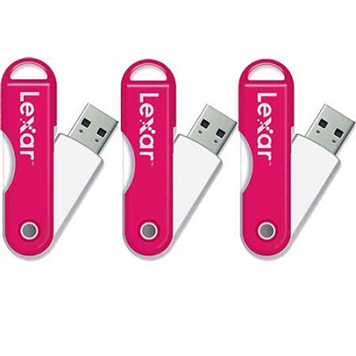 Lexar JumpDrive TwistTurn 16 GB High Speed USB Flash Drive (Pink) 3-Pack (48GB Total)