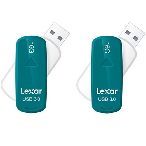 Lexar 16 GB JumpDrive S33 USB 3.0 Flash Drive (Teal) 2-Pack (32GB Total)