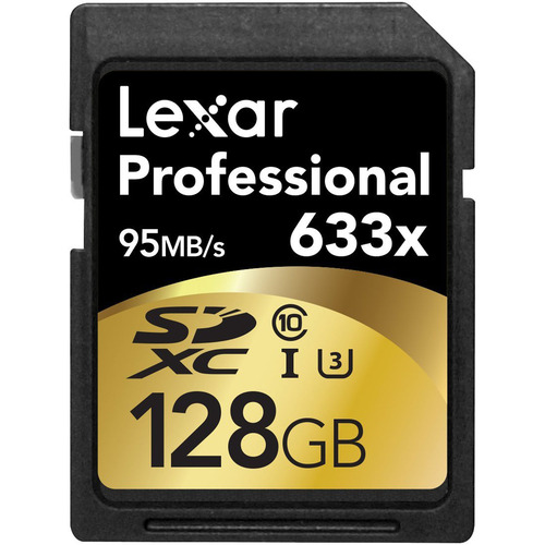 Lexar 128GB Professional 633x SDXC Class 10 UHS-I/U3 Memory Card Up to 95 MB/s - 2Pack
