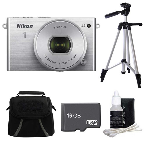 Nikon 1 J4 Mirrorless Digital Camera with 10-30mm Lens Silver Kit