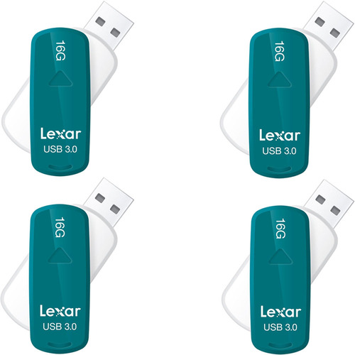 Lexar 16 GB JumpDrive S33 USB 3.0 Flash Drive (Teal) 4-Pack - (64GB Total)