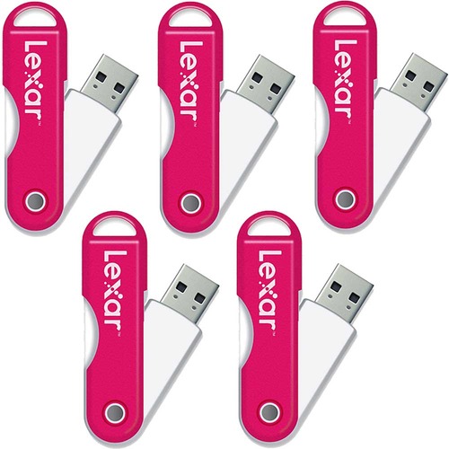 Lexar JumpDrive TwistTurn 16GB High Speed USB Flash Drive (Pink) 5-Pack (80GB Total)