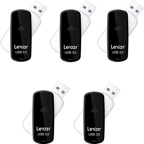 Lexar 16 GB JumpDrive S33 USB 3.0 Flash Drive (Black) 5-Pack (80GB Total)