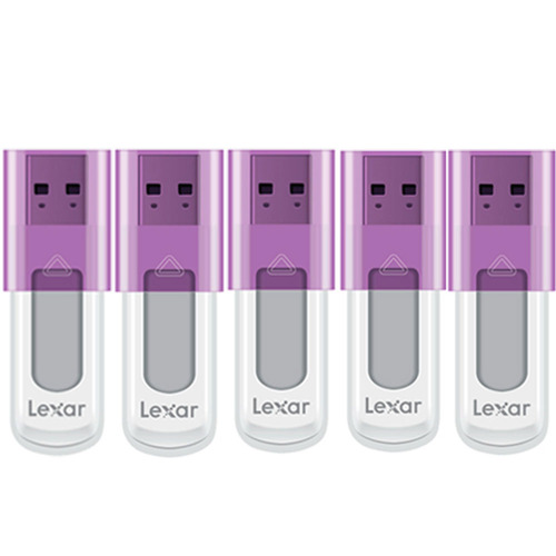 Lexar 16 GB JumpDrive High Speed USB Flash Drive (Purple) 5-Pack (80 GB Total)