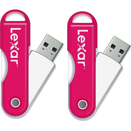 Lexar JumpDrive TwistTurn 16 GB High Speed USB Flash Drive (Pink) 2-Pack (32GB Total)