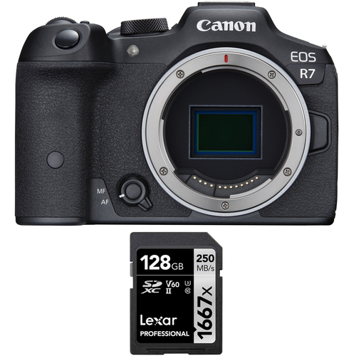 Canon EOS R7 Mirrorless Camera 32.5MP Sensor and 4K Video (Body) w/ Memory Card Bundle