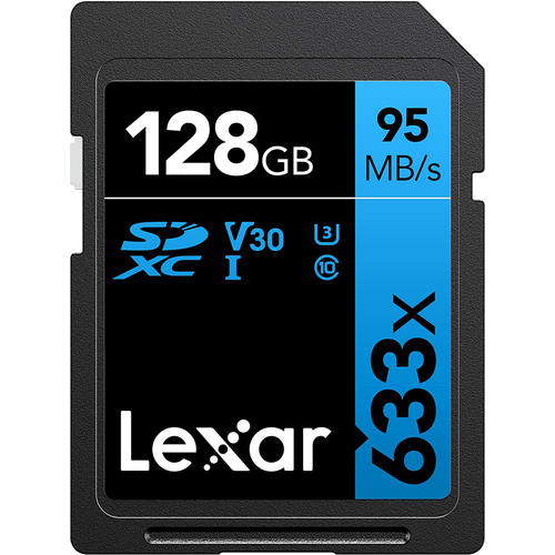 Lexar 128GB Professional 633x SDXC Class 10 UHS-I/U1 Memory Card Up to 95 Mb/s