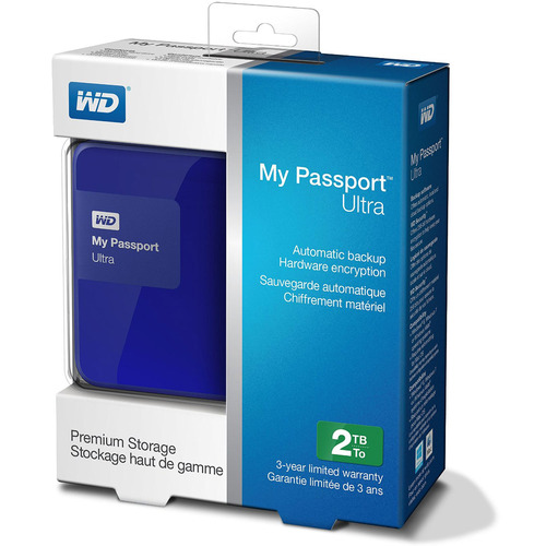 Western Digital My Passport Ultra 2 TB Portable External Hard Drive, Blue (WDBBKD0020BBL-NESN)