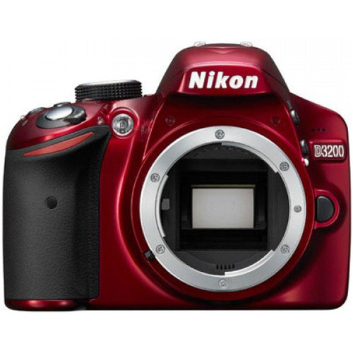 Nikon D3200 24.2MP 1080p DX-format Digital SLR Camera Body (Red) Factory Refurbished