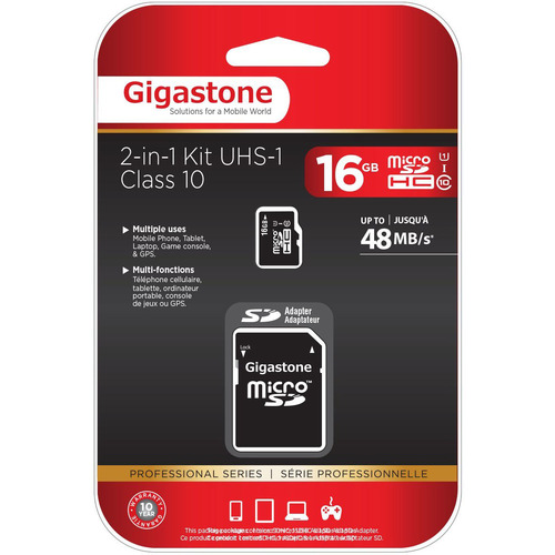 Gigastone MicroSD HC 16GB C10 U1 With SD Adapter