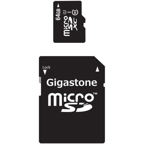 Gigastone MicroSDXC 64GB C10 U1 with SD Adapter