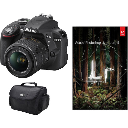 Nikon D3300 24.2 MP SLR with 18-55mm VR II Lens Refurbished Kit + Adobe LR5