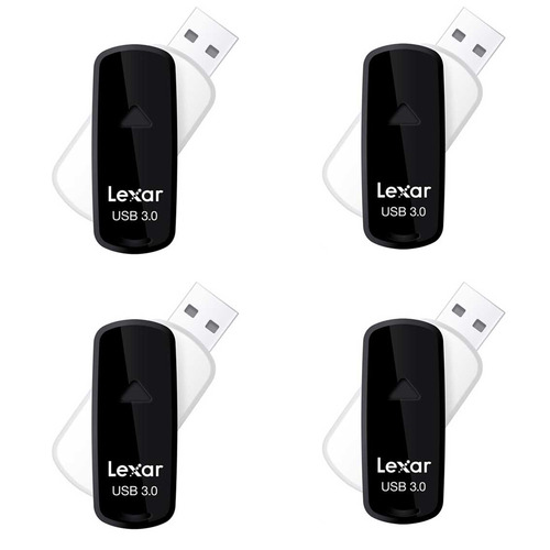 Lexar 16 GB JumpDrive S33 USB 3.0 Flash Drive (Black) 4-Pack (64GB Total)