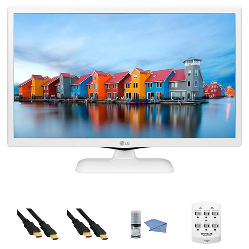 LG 24LF4520-WU - 24-Inch HD 720p 60Hz LED TV (White) + Hookup Kit