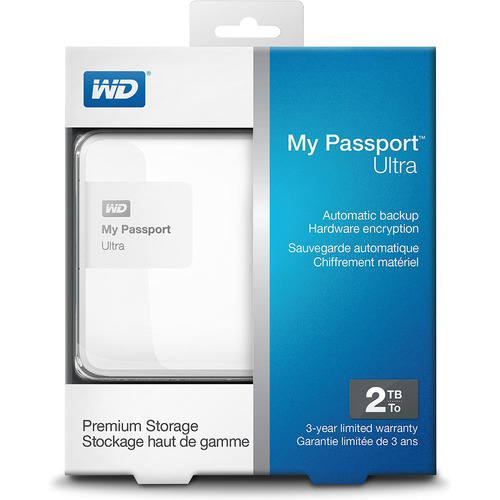 Western Digital My Passport Ultra 3 TB Portable External Hard Drive, White