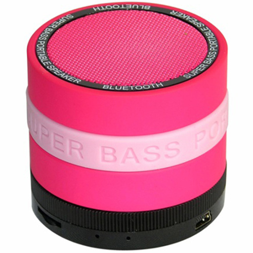 SYN Portable Bluetooth Speaker with 8 Customizable Color Bands - Pink Speaker