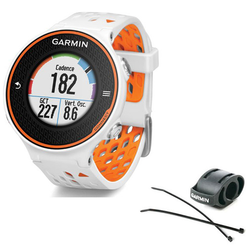 Garmin Forerunner 620 Orange/White Bundle with Heart Rate Monitor + Bike Mount Kit